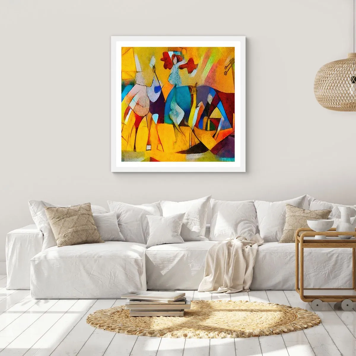 Affiche dans un cadre blanc - Poster - Soleil - vie - joie - 30x30 cm