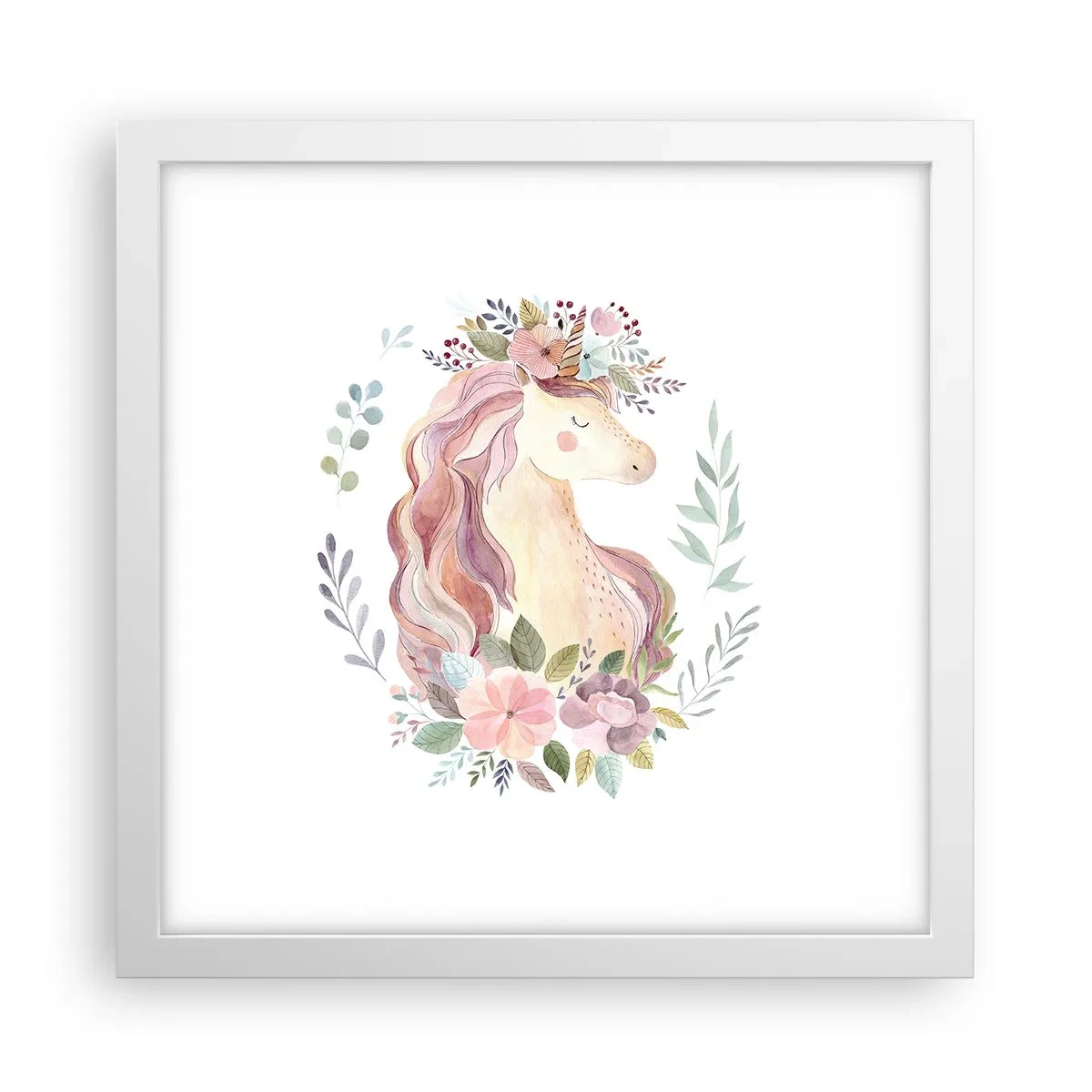 Affiche dans un cadre blanc - Poster - Invitation au monde des contes de fées - 30x30 cm