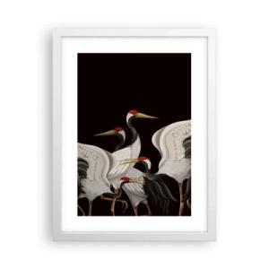Affiche dans un cadre blanc - Poster - Histoire d'oiseaux - 30x40 cm