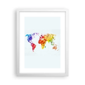 Affiche dans un cadre blanc - Poster - Toutes les couleurs du monde - 30x40 cm