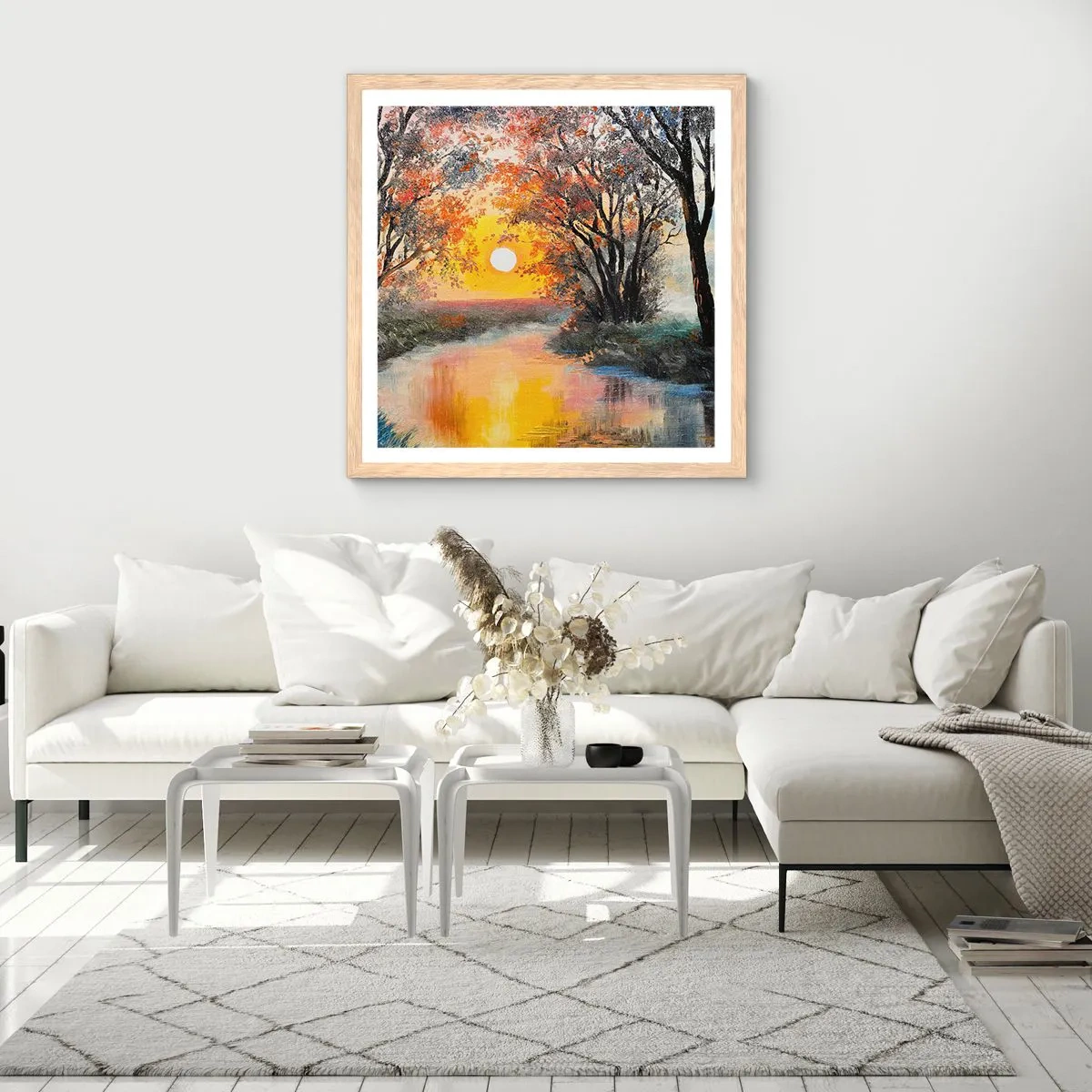 Affiche dans un chêne clair - Poster - Climats de printemps - 40x40 cm