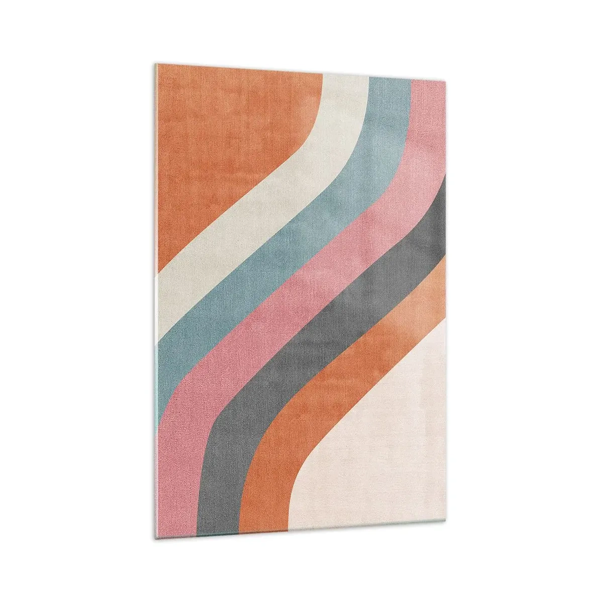Impression sur verre - Image sur verre - Rayures rétro colorées - 70x100cm - Composition diagonale – mouvement - Décoration murale moderne pour le salon et la chambre ARTTOR