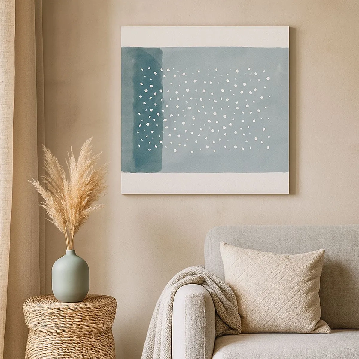 Impression sur toile - Image sur toile - Évolution de bleus - 30x30 cm