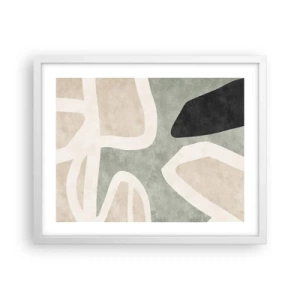 Affiche dans un cadre blanc - Poster - Composition pour motif noir - 50x40 cm