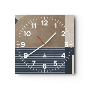 Horloge murale - Pendule murale - Composition simple et en rondeur - 40x40 cm
