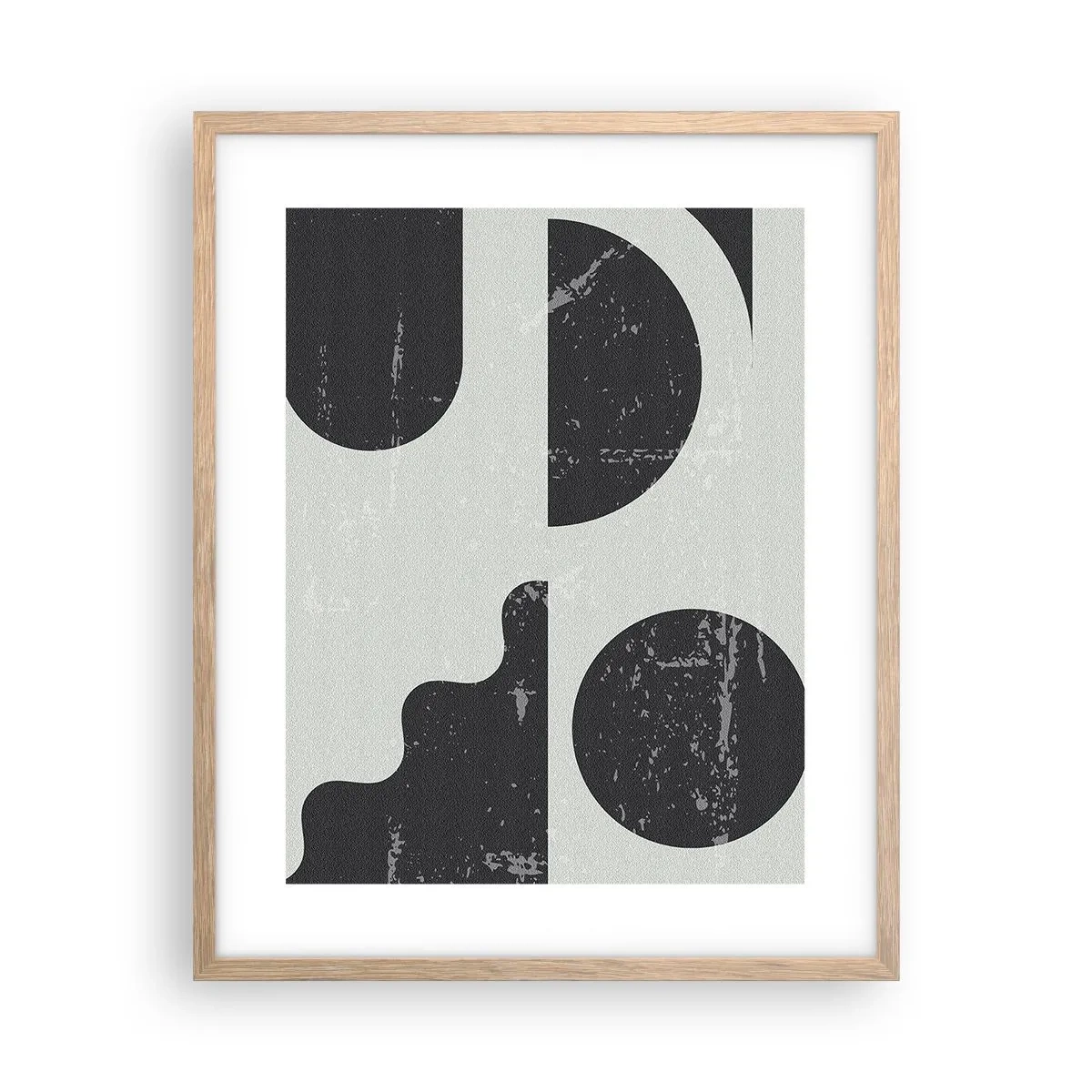 Affiche dans un chêne clair - Poster - Composition dessus et dessous - 40x50 cm