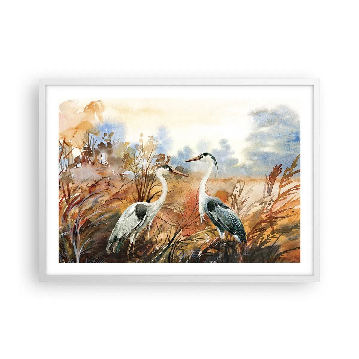 Affiche dans un cadre blanc - Poster - Jusqu'où en automne ? - 70x50 cm