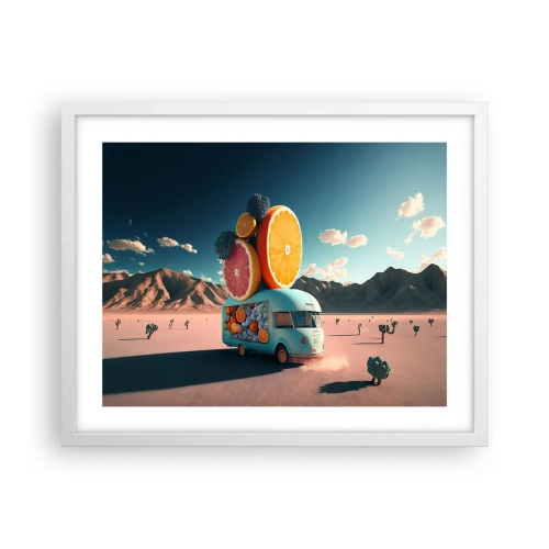 Affiche dans un cadre blanc - Poster - Le goût des vacances - 50x40 cm