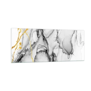 Impression sur verre - Image sur verre - Composition à motif or - 100x40 cm