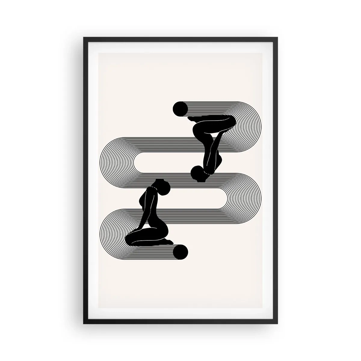 Affiche dans un cadre noir - Poster - Symétrie sensuelle - 61x91 cm