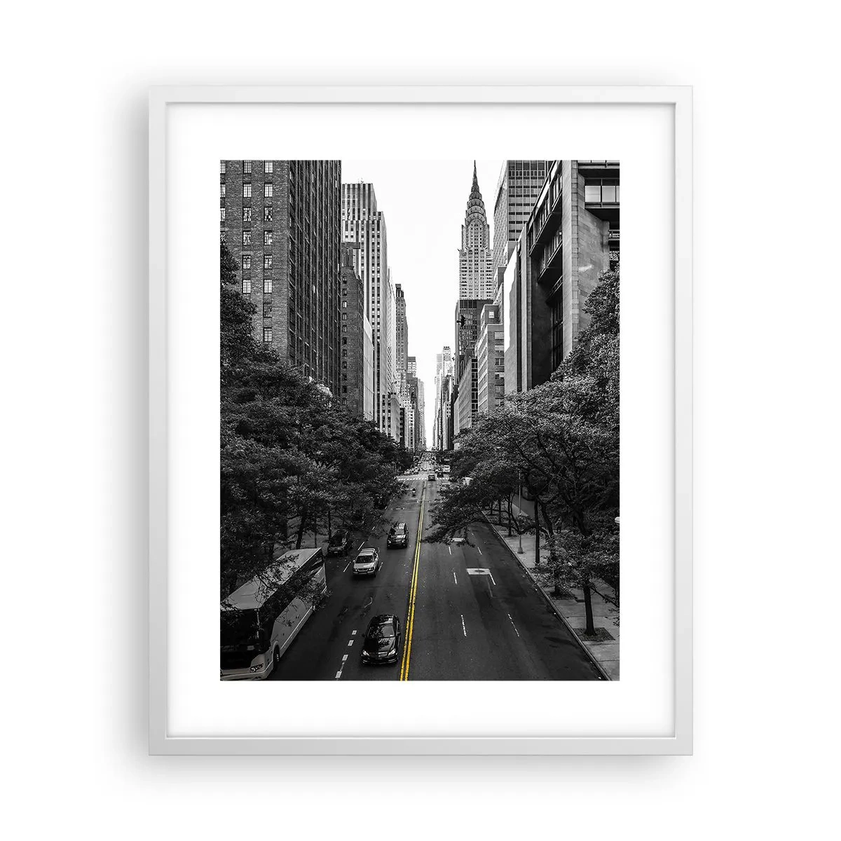 Affiche dans un cadre blanc - Poster - Matin new-yorkais - 40x50 cm