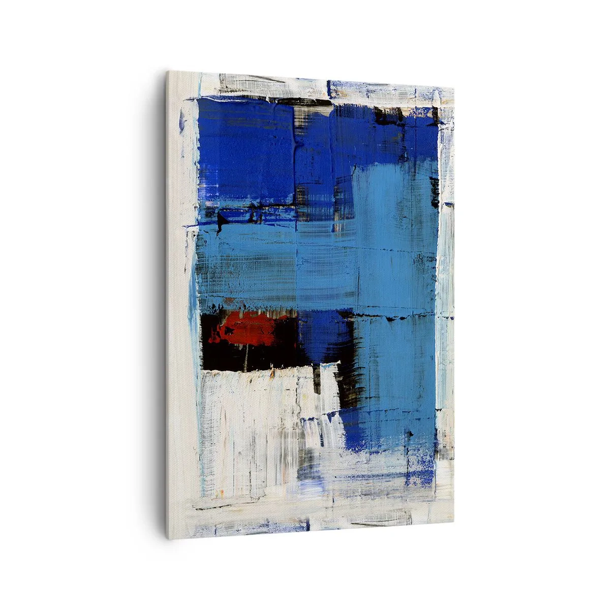 Impression sur toile - Image sur toile - Composition abstraite dans les tons de bleu et de blanc - 70x100cm - Secret de bleu - Décoration murale moderne pour le salon et la chambre ARTTOR