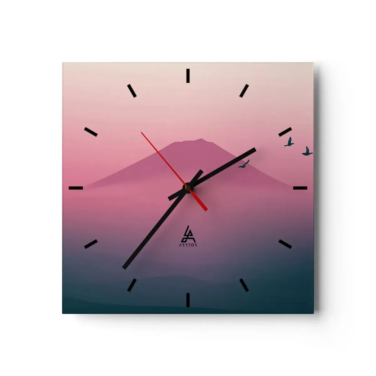 Horloge murale - Pendule murale - Des pèlerins au dessus des nuages - 40x40 cm