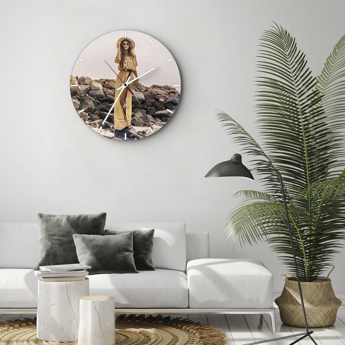 Horloge murale - Pendule murale - La magie des pierres - 40x40 cm