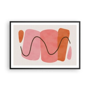 Affiche dans un cadre noir - Poster - mouvement doux des formes - 91x61 cm