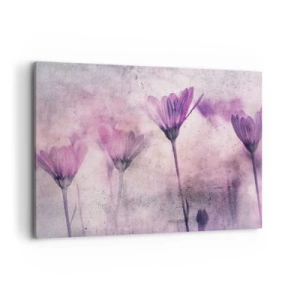 Impression sur toile - Image sur toile - Fleurs délicates dans des tons violets sur fond clair - 100x70cm - Rêve de fleurs - Décoration murale moderne pour le salon et la chambre ARTTOR