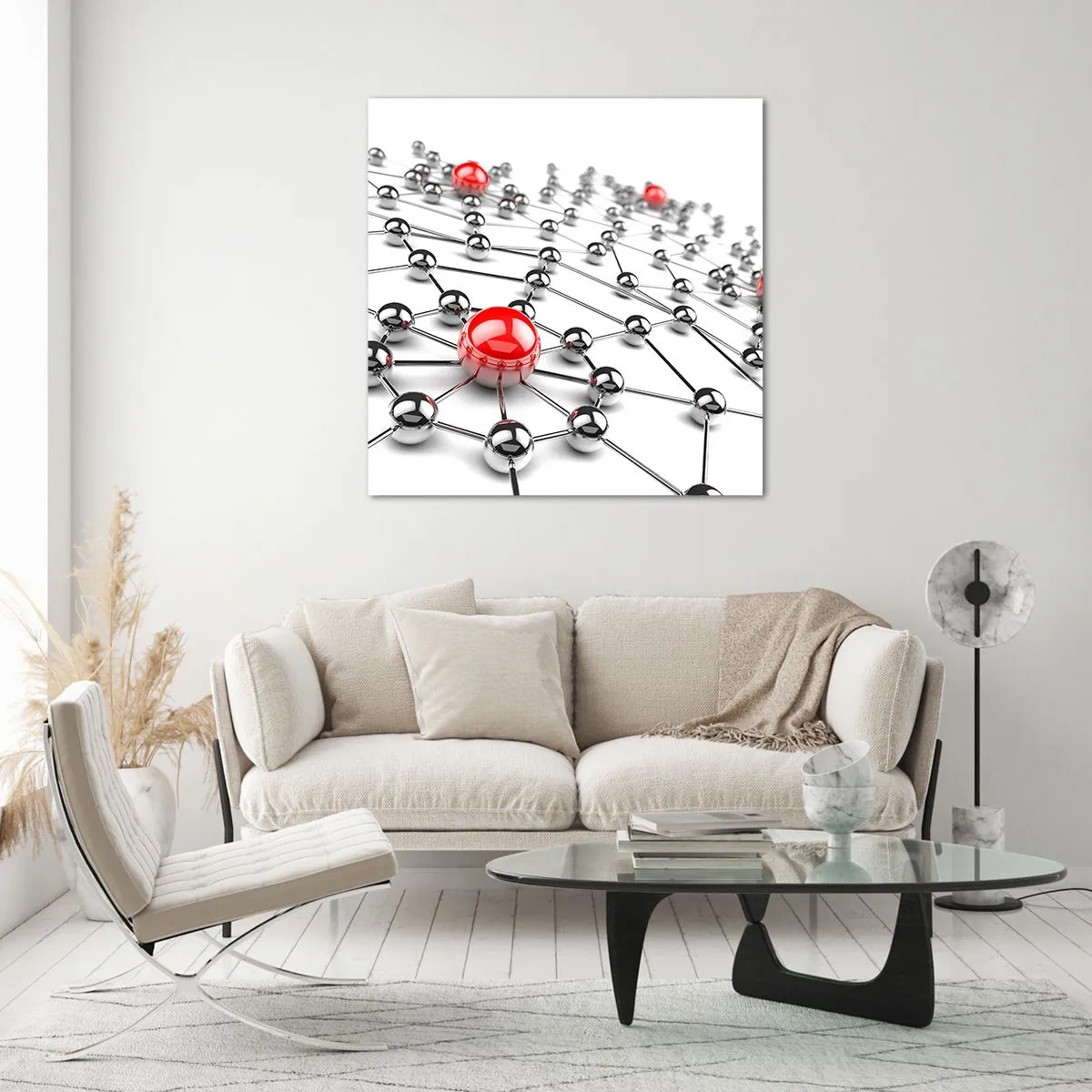 Impression sur verre - Image sur verre - Toile argentée - 30x30 cm