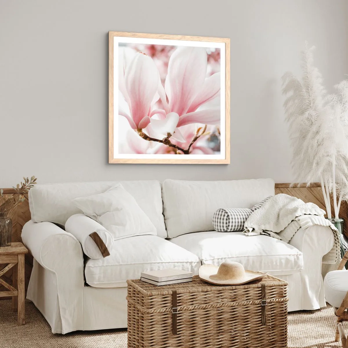 Affiche dans un chêne clair - Poster - Abondance de tendresse - 60x60 cm