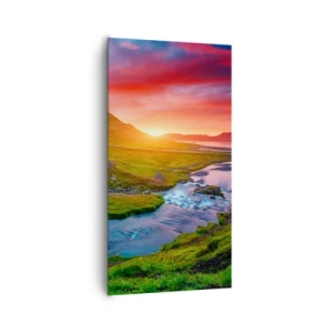 Impression sur toile - Image sur toile - Islande - feu et eau - 65x120 cm