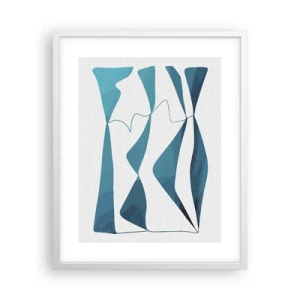 Affiche dans un cadre blanc - Poster - Abstraction : composé turquoise - 40x50 cm