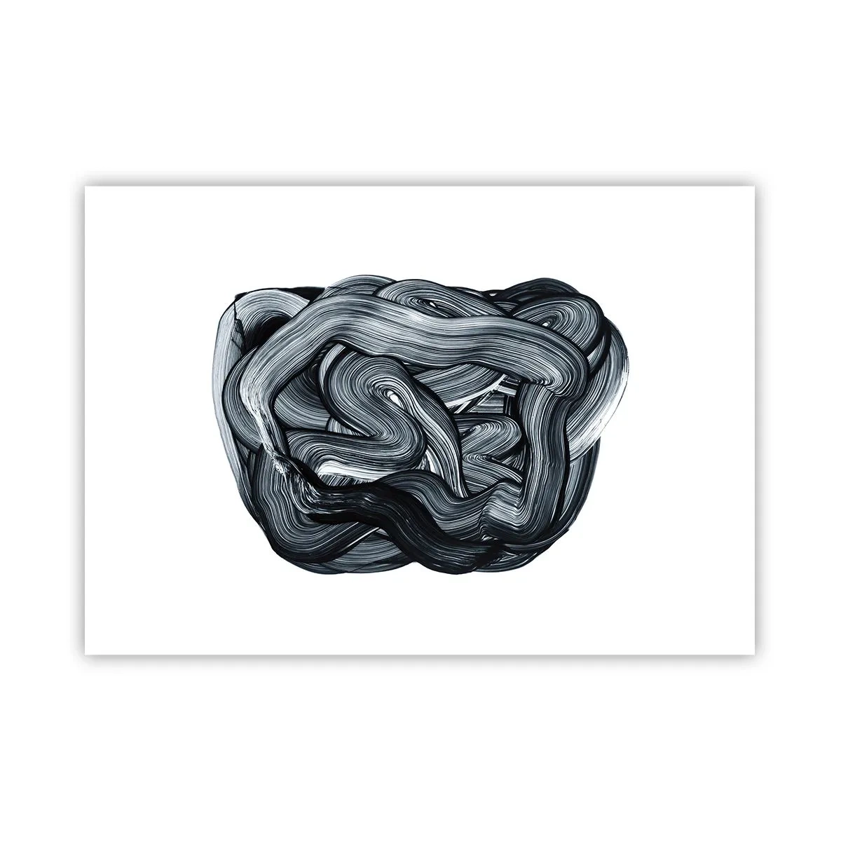 Affiche - Poster - Composition abstraite en nuances de gris - 100x70cm - Ce n'est pas si simple - Décoration murale moderne pour le salon et la chambre ARTTOR