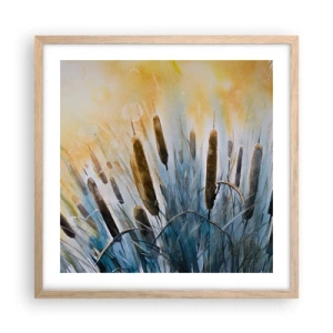 Affiche dans un chêne clair - Poster - Fraicheur de l'eau, chaleur du soleil - 50x50 cm