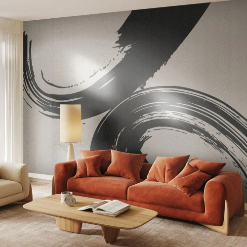 Papier Peint Autocollant Deluxe Sticker - Balayage circulaire - Morceau, Brosse, Minimalisme - 100x70 cm