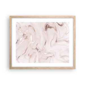 Affiche dans un chêne clair - Poster - Dans un châle rose - 50x40 cm