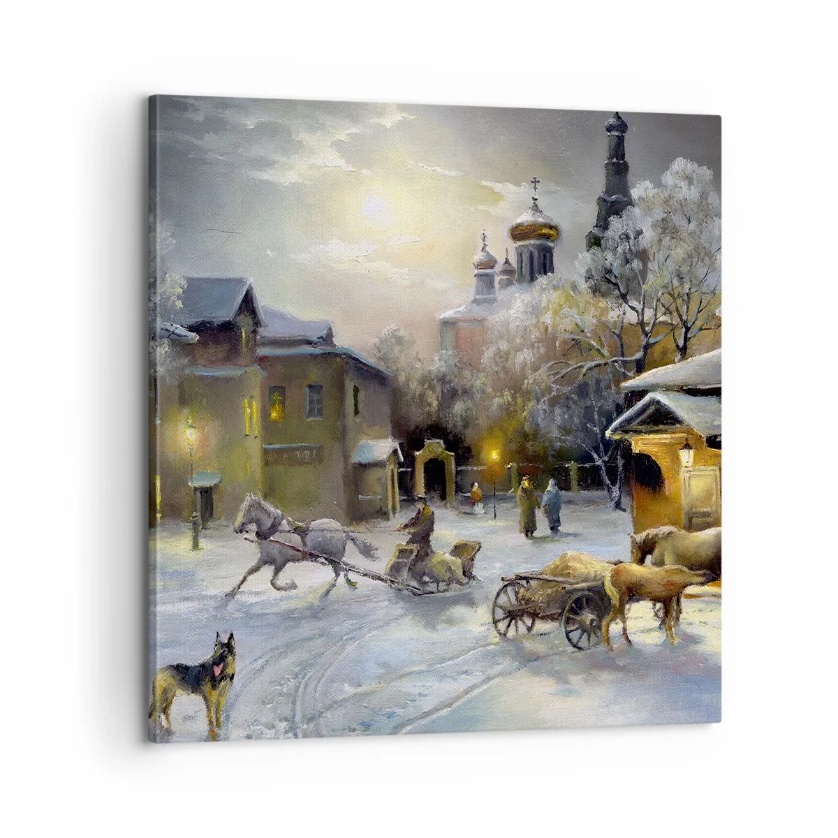 Impression sur toile - Image sur toile - La magie de l'hiver russe - 60x60 cm