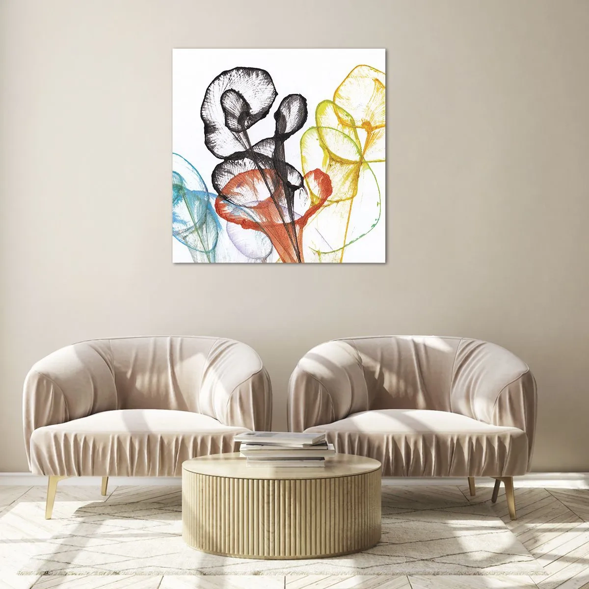 Impression sur verre - Image sur verre - Fleurs avec une âme - 50x50 cm