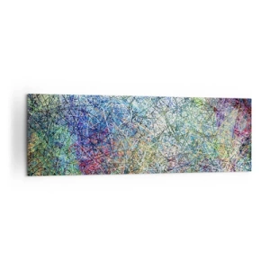 Impression sur toile - Image sur toile - Composition abstraite avec des lignes et des textures multicolores - 160x50cm - Ce n'est pas si simple - Décoration murale moderne pour le salon et la chambre ARTTOR