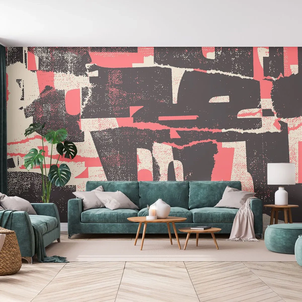 Papier Peint Photo Standard Eco - Tout ce tapage - Collage, Vieilli, Morceau - 300x210 cm