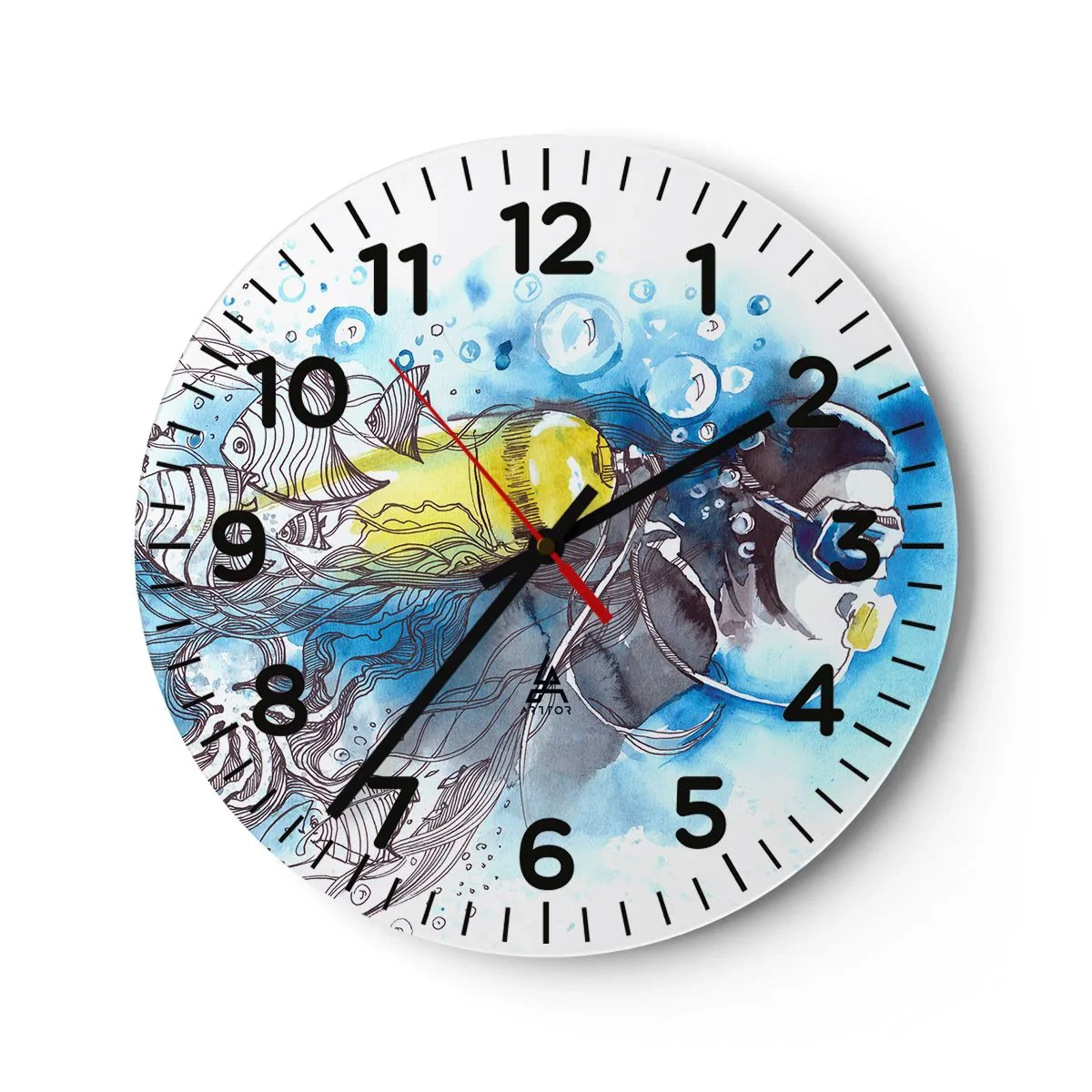 Horloge murale - Pendule murale - Le grand bleu - 40x40 cm