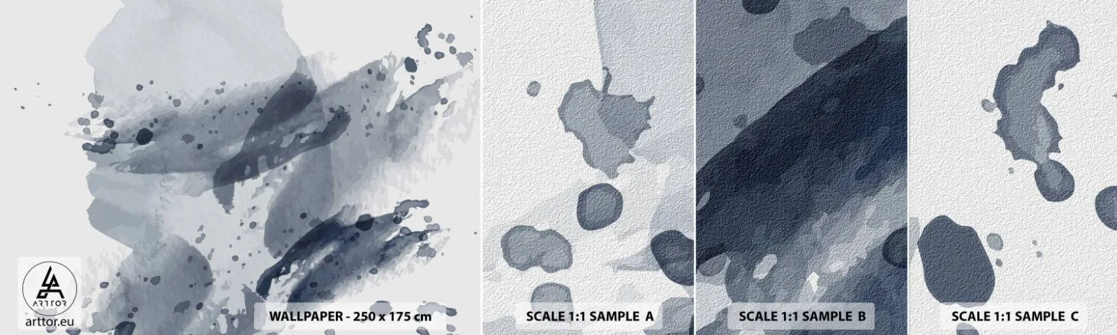 Échantillon De Papier Peint Standard Eco - Étude de la nature de l'eau - Abstraction, Morceau, Modèle moderne - 100x30 cm