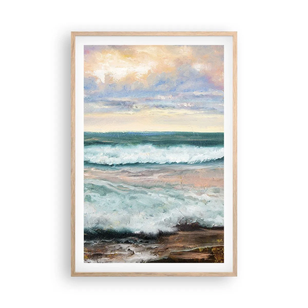 Affiche dans un chêne clair - Poster - Ici tu adouciras ton âme - 61x91 cm