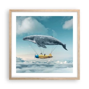 Affiche dans un chêne clair - Poster - Pourquoi pas? - 50x50 cm