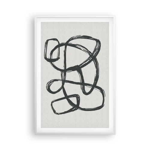 Affiche dans un cadre blanc - Poster - Abstraction en boucle - 61x91 cm