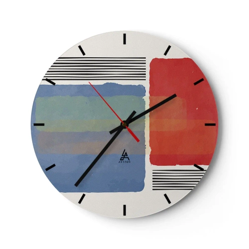 Horloge murale - Pendule murale - Esprit et lettre de la géométrie - 40x40 cm