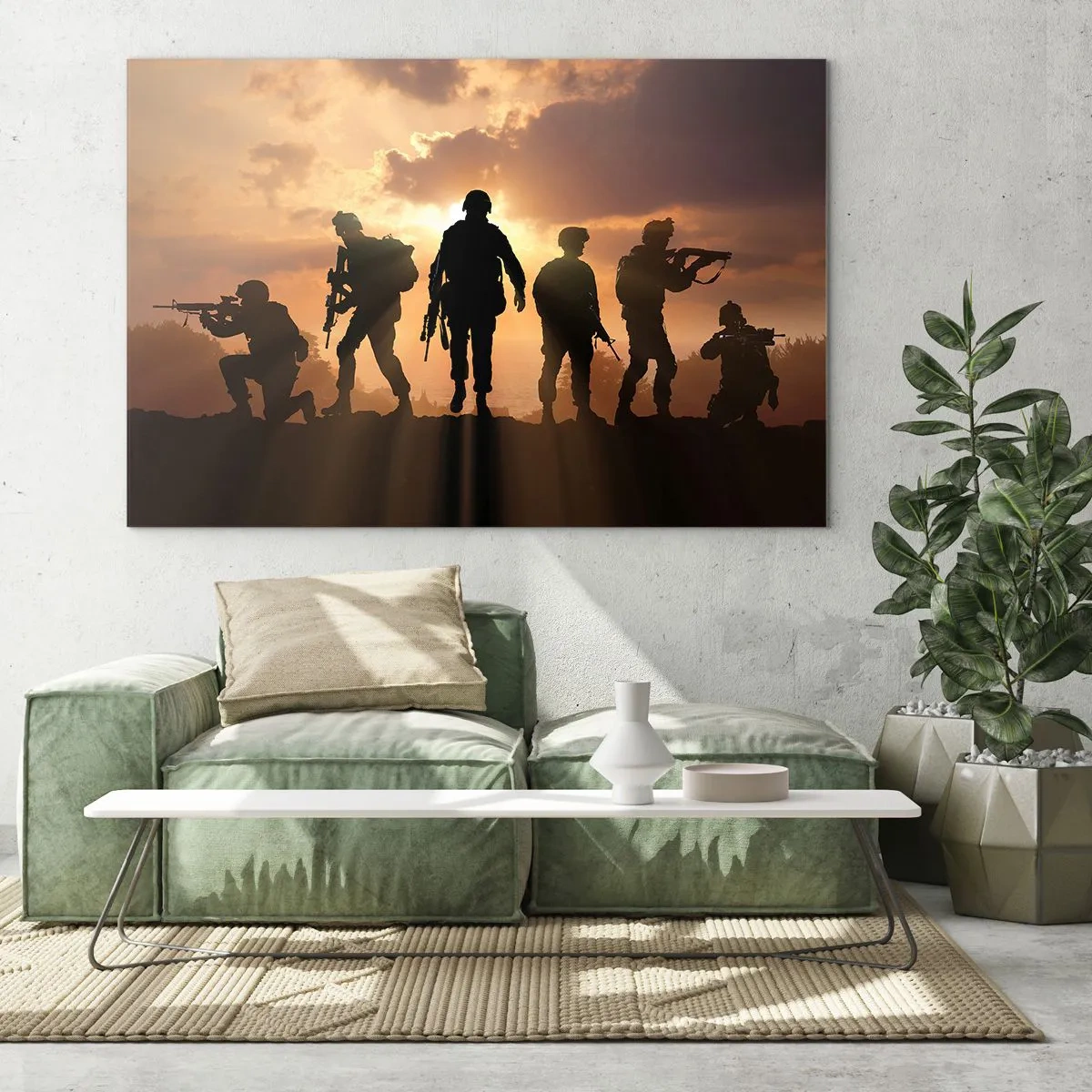 Impression sur verre - Image sur verre - Frères d'armes - 70x50cm - Brothers in arms - Décoration murale moderne pour le salon et la chambre ARTTOR