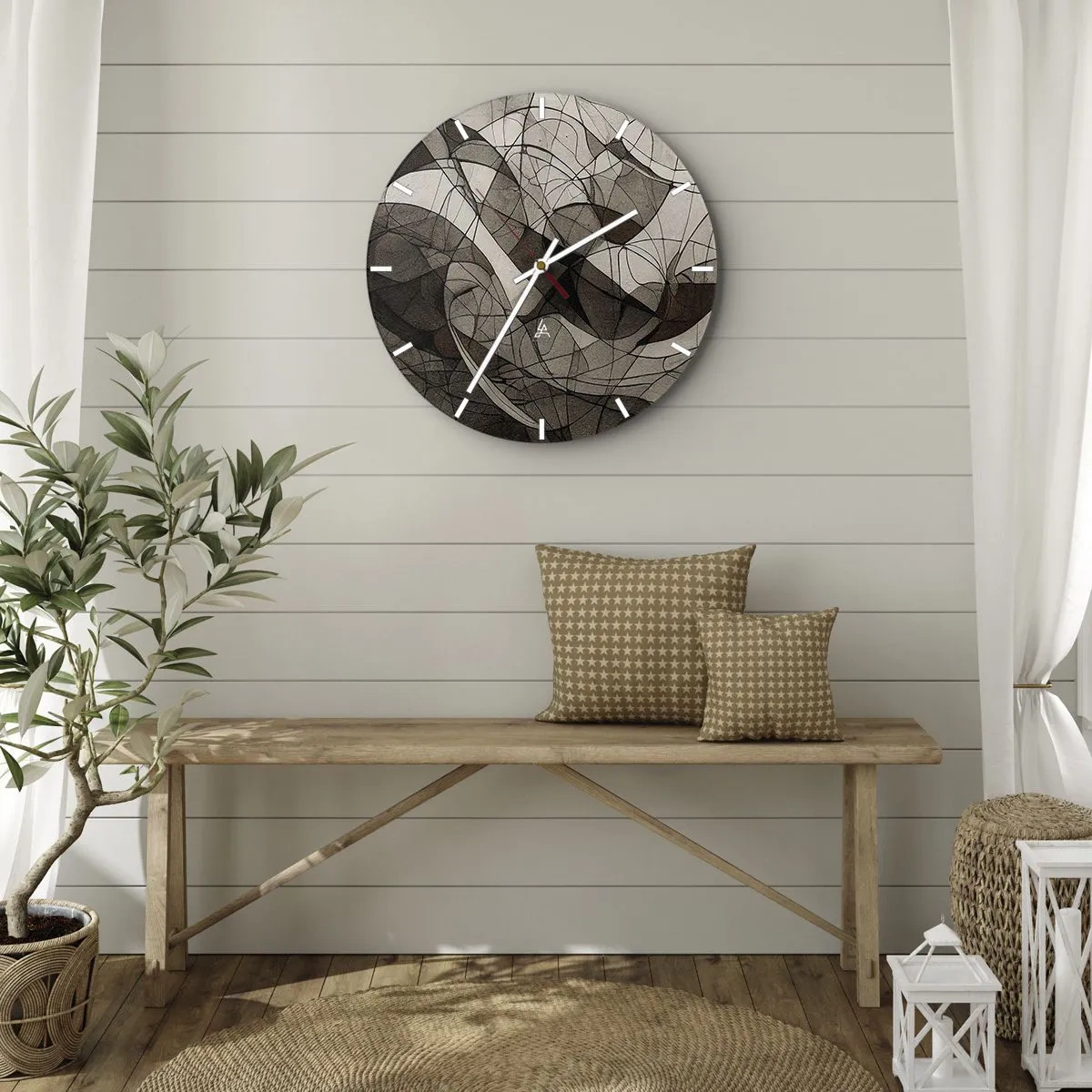 Horloge murale - Pendule murale - Circulation des couleurs de la terre - 30x30 cm