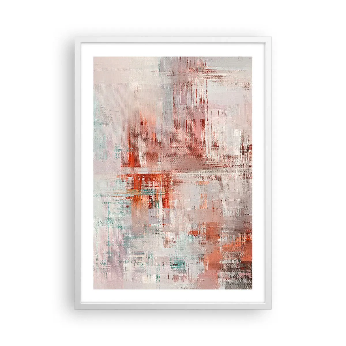 Affiche dans un cadre blanc - Poster - Brumeux. Mais rose - 50x70 cm