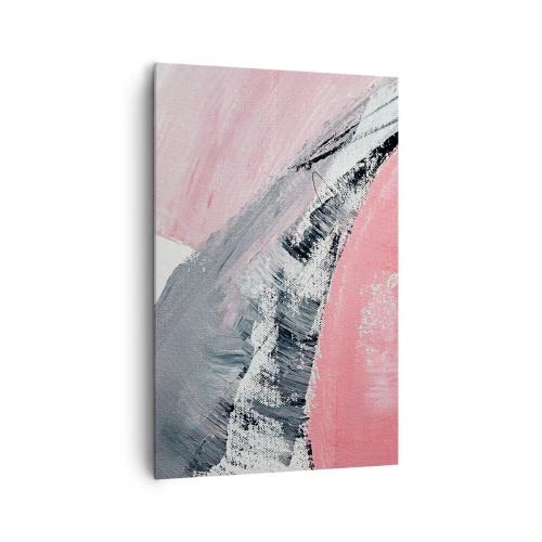 Impression sur toile - Image sur toile - Une composition abstraite dans les tons de rose et de gris. - 80x120cm - Composition assortie - Décoration murale moderne pour le salon et la chambre ARTTOR