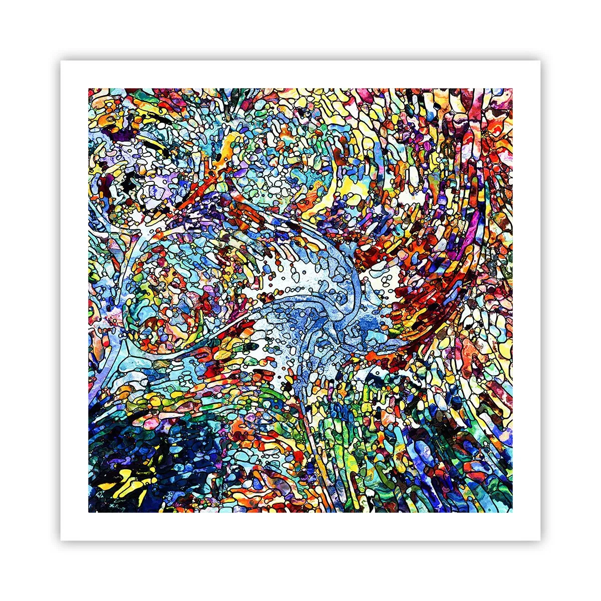 Affiche - Poster - Goutte de vitrail - 60x60 cm