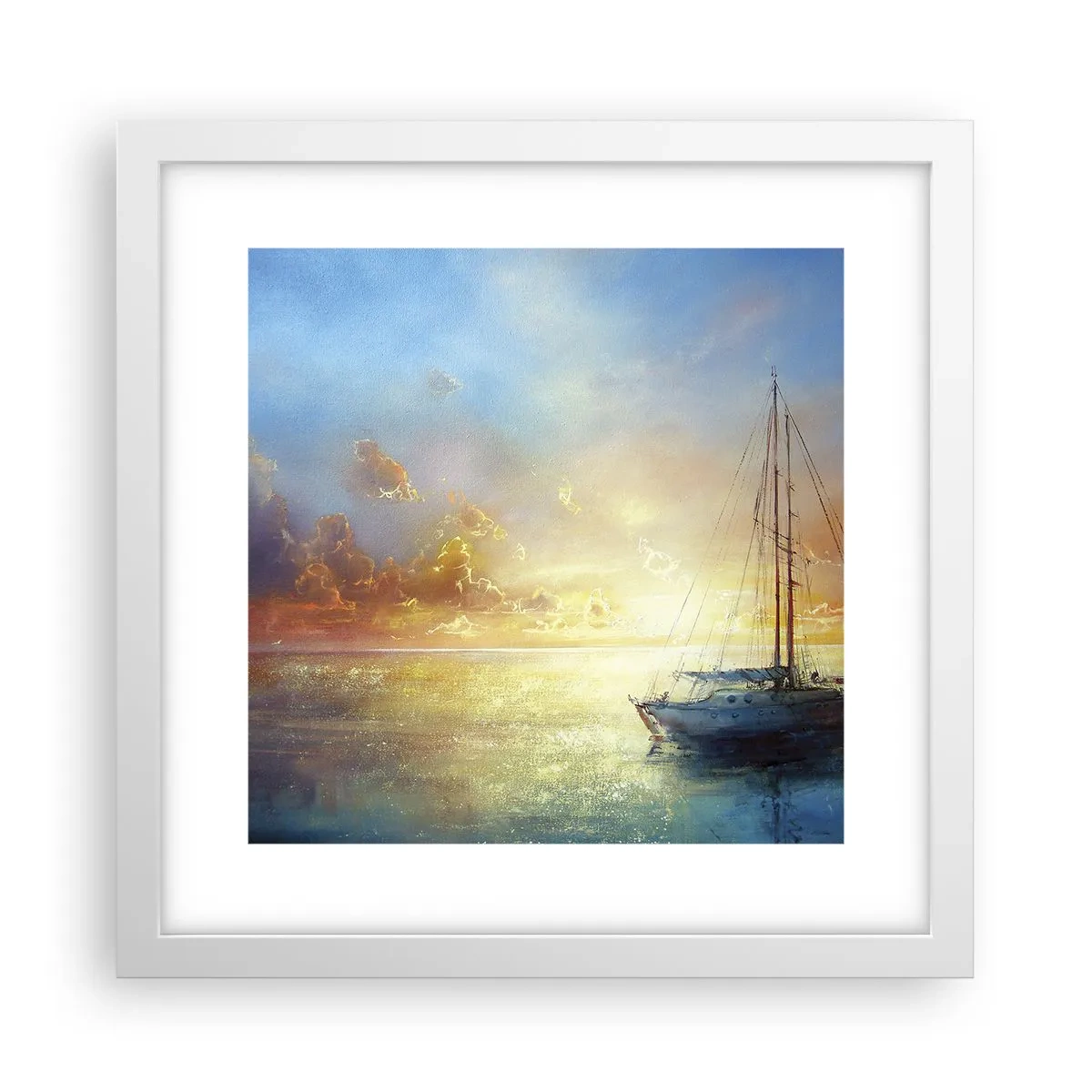 Affiche dans un cadre blanc - Poster - Dans une baie dorée - 30x30 cm