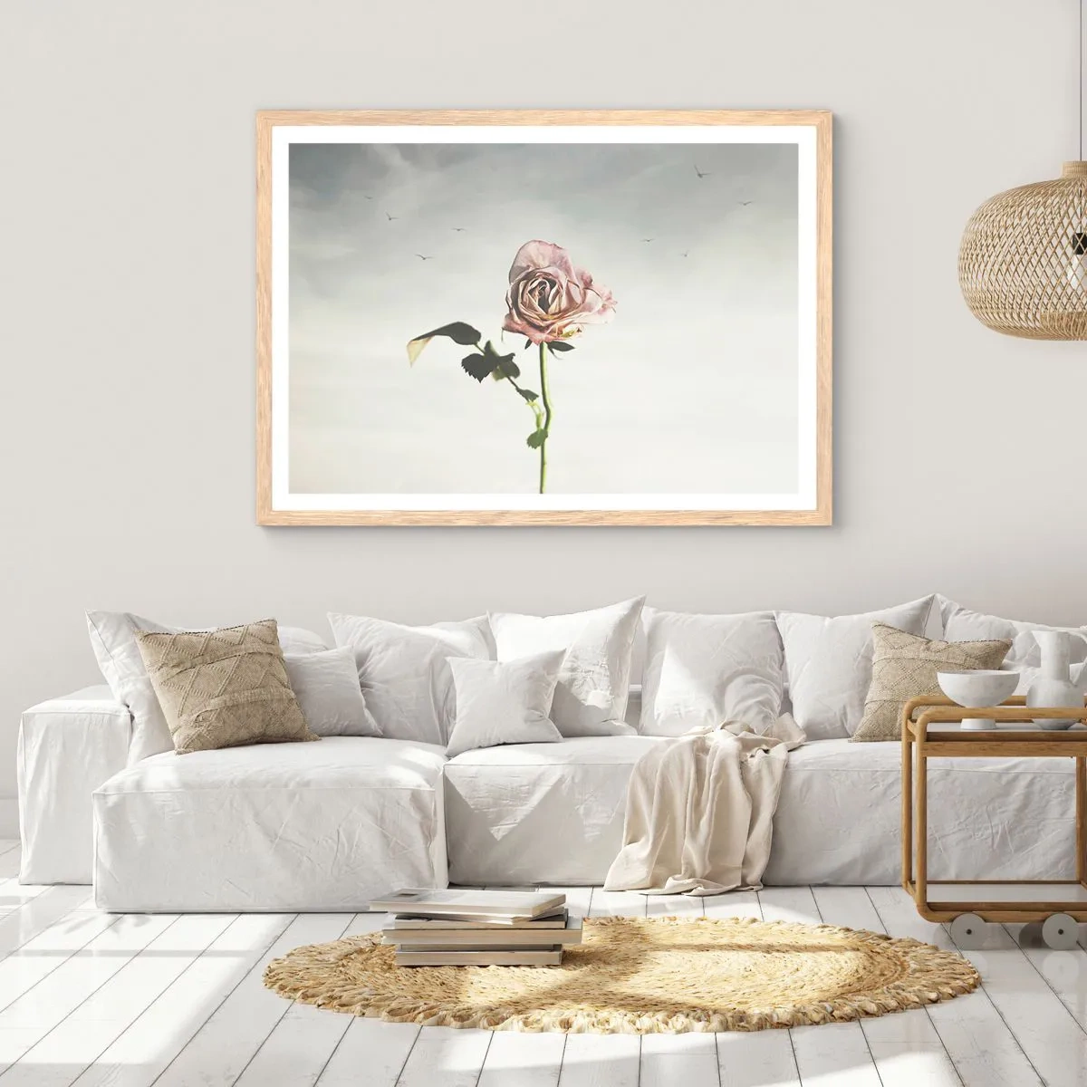 Affiche dans un chêne clair - Poster - Bonjour de printemps - 50x40 cm