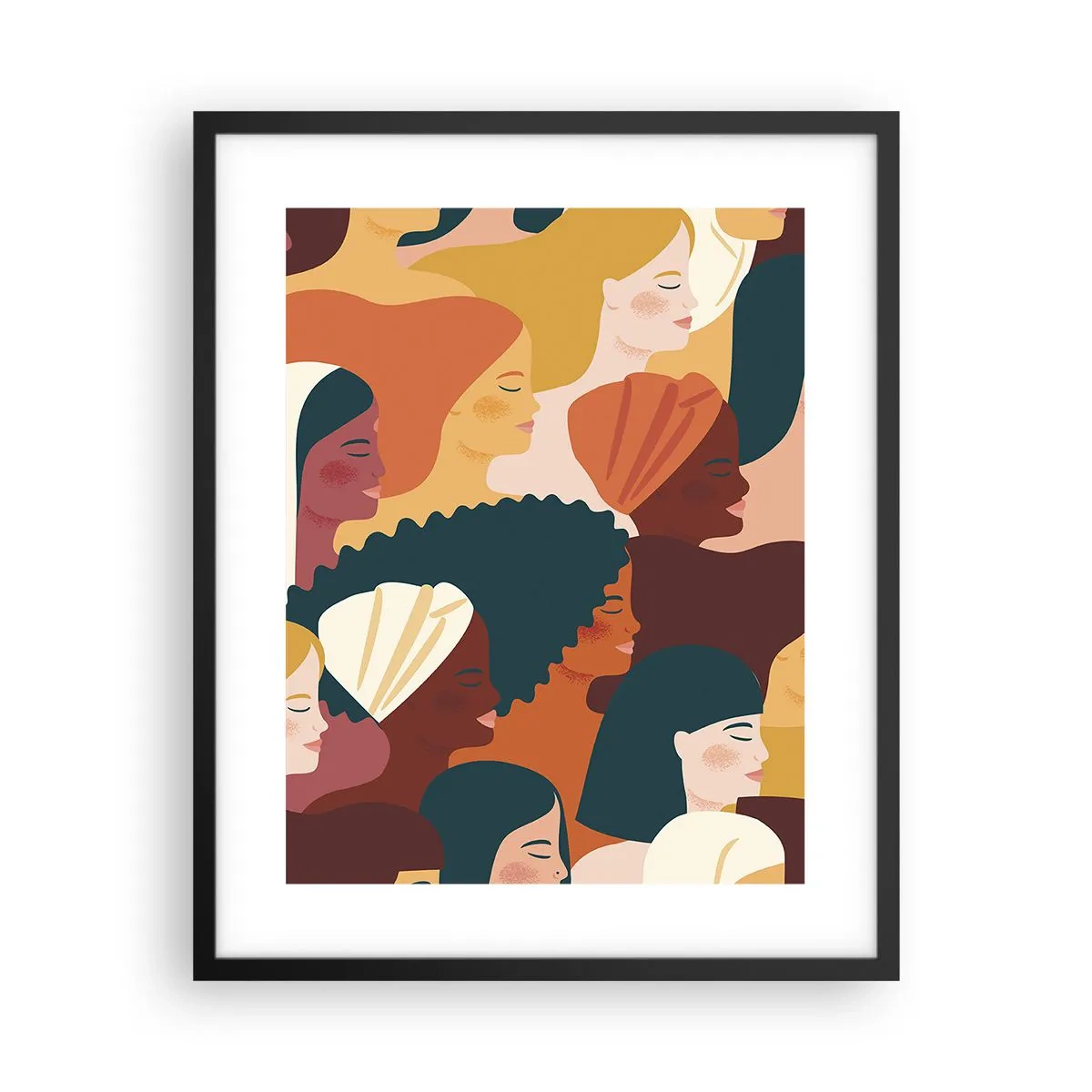 Affiche dans un cadre noir - Poster - Uniquement la féminité - 40x50 cm