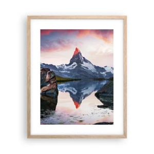 Affiche dans un chêne clair - Poster - Le coeur des montagnes est chaud - 40x50 cm
