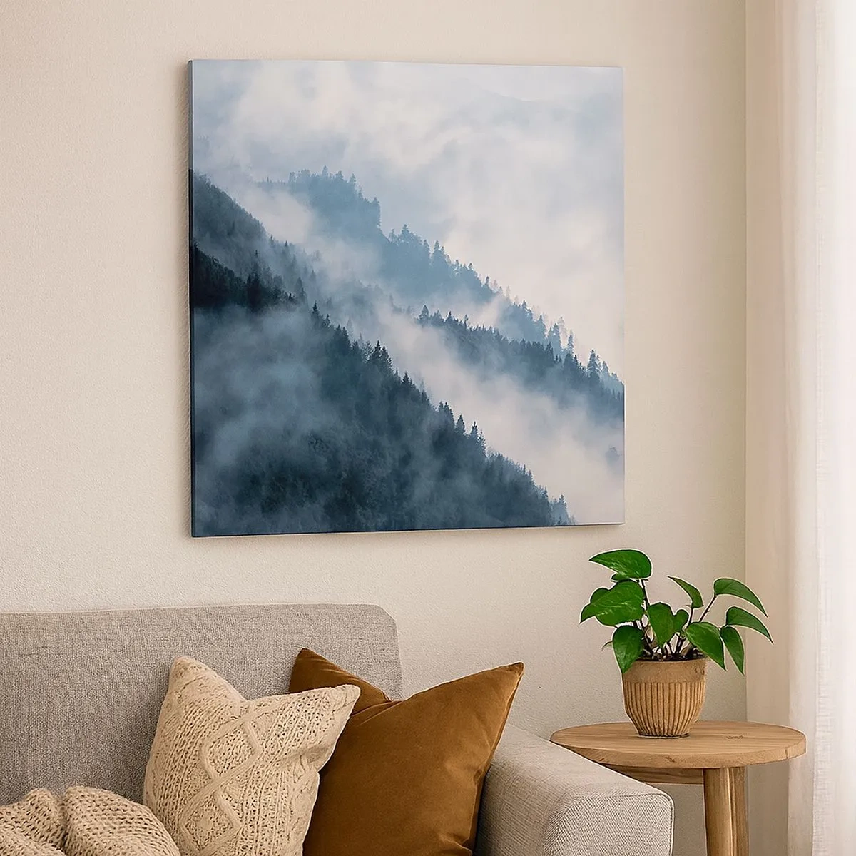 Impression sur toile - Image sur toile - Mysticisme des montagnes - 30x30 cm