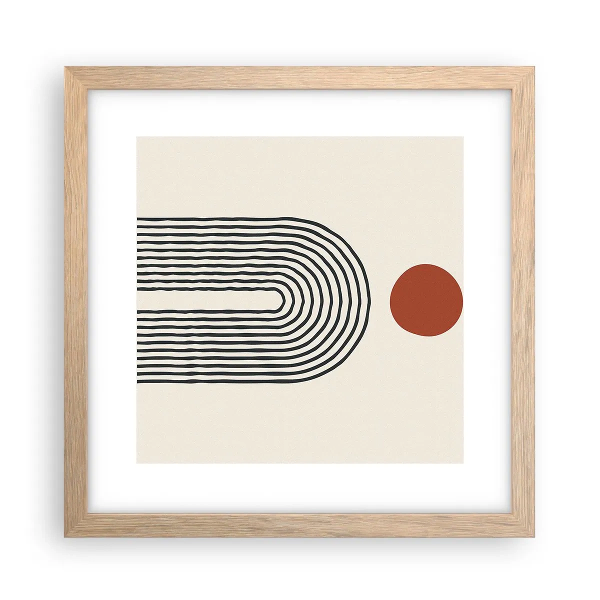 Affiche dans un chêne clair - Poster - Le magnétisme des formes et des couleurs - 30x30 cm