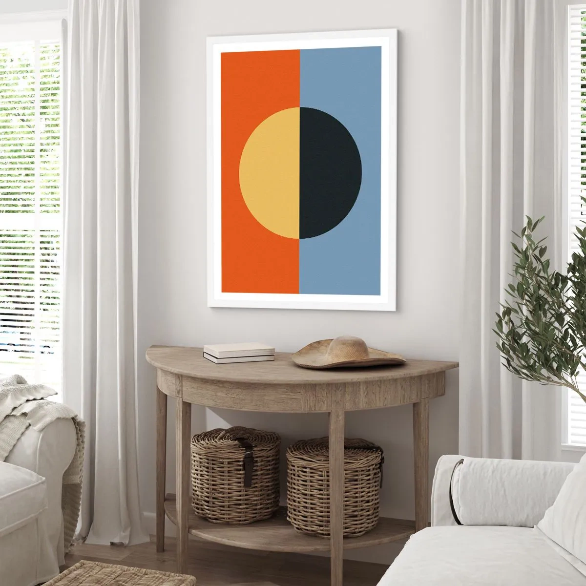 Affiche dans un cadre blanc - Poster - Composition de chaleur et de fraîcheur - 61x91 cm